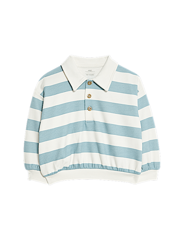 Cotton Rich Striped Rugby Sweatshirt (0-6 Yrs)
