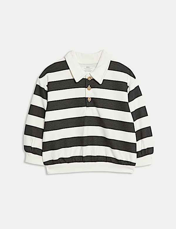 Cotton Rich Striped Rugby Sweatshirt (0-6 Yrs) - LU