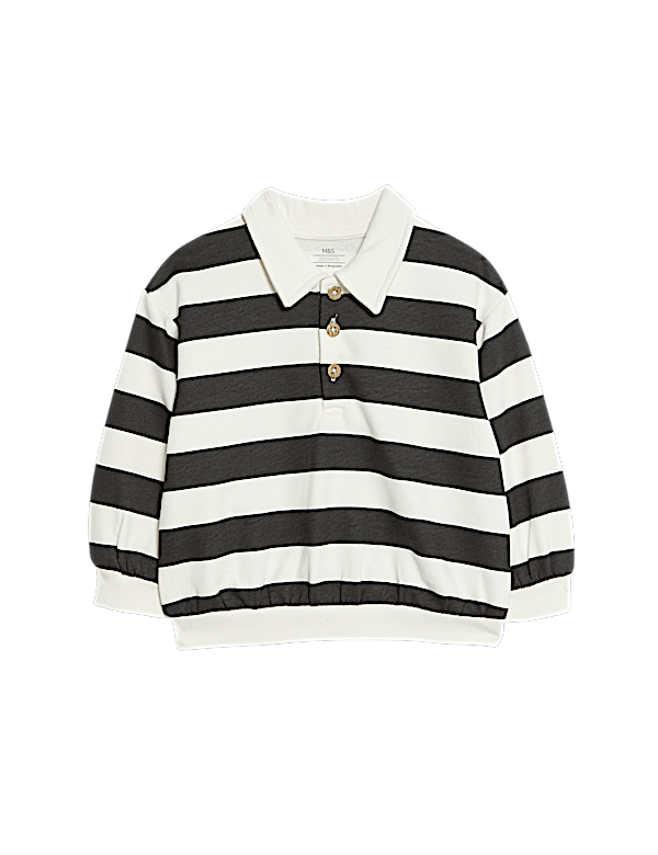 Cotton Rich Striped Rugby Sweatshirt (0-6 Yrs)