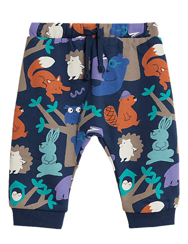 Cotton Rich Woodland Print Joggers (0-3 Yrs)