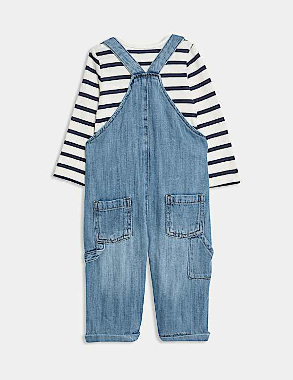 2pc Pure Cotton Denim Dungaree Outfit (0-3 Yrs)
