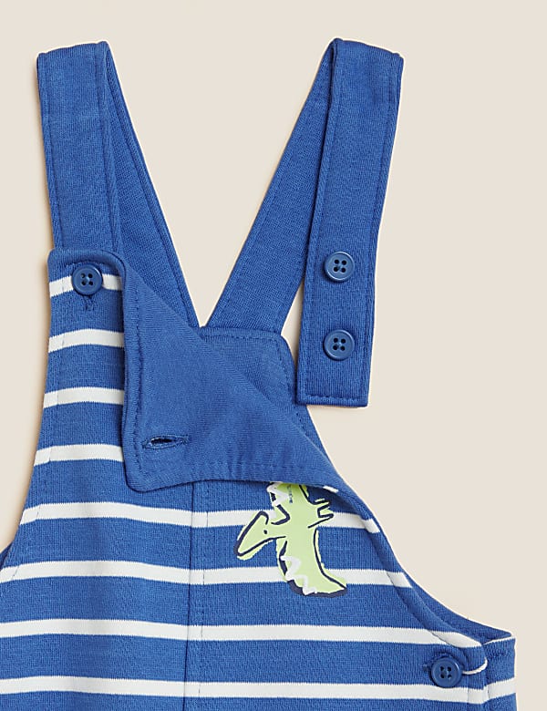 Cotton Rich Dinosaur Dungarees (0 -3 Yrs)