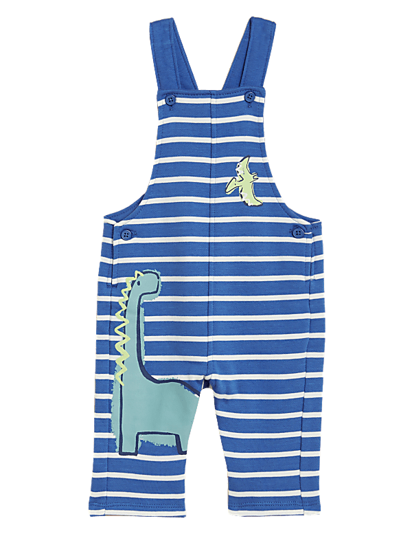 Cotton Rich Dinosaur Dungarees (0 -3 Yrs)