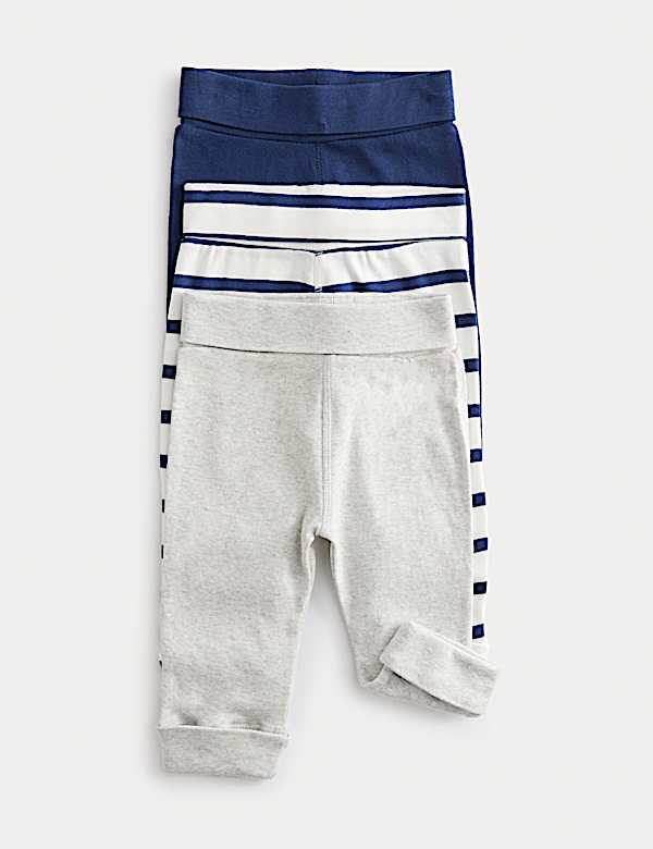 3pk Pure Cotton Striped Leggings (0-6 Yrs) - MV