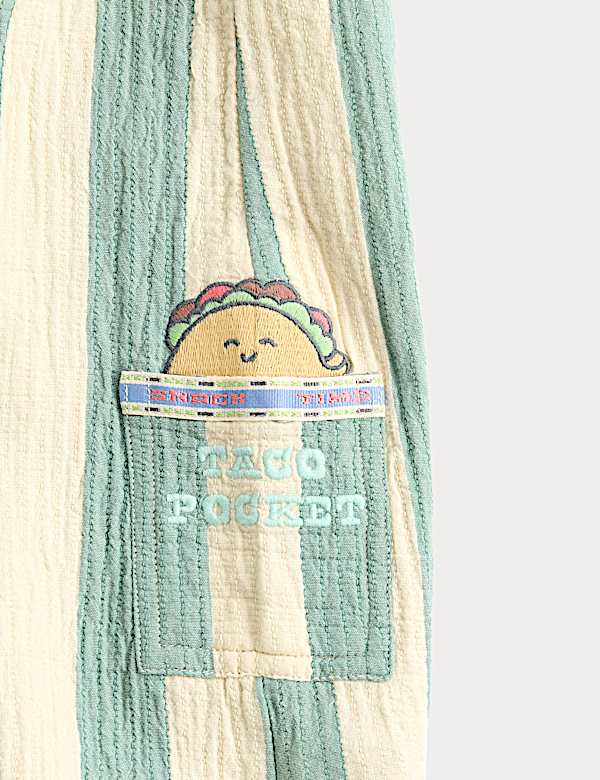 Pure Cotton Taco Striped Dungarees (0-3 Yrs) - CH