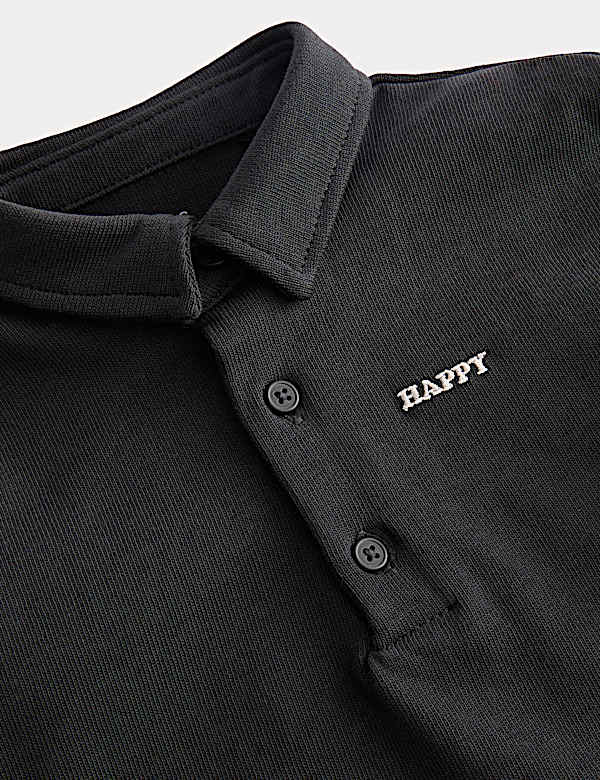 Pure Cotton Long Sleeve Polo Shirt & Trousers Outfit (0-3 Yrs) - GR