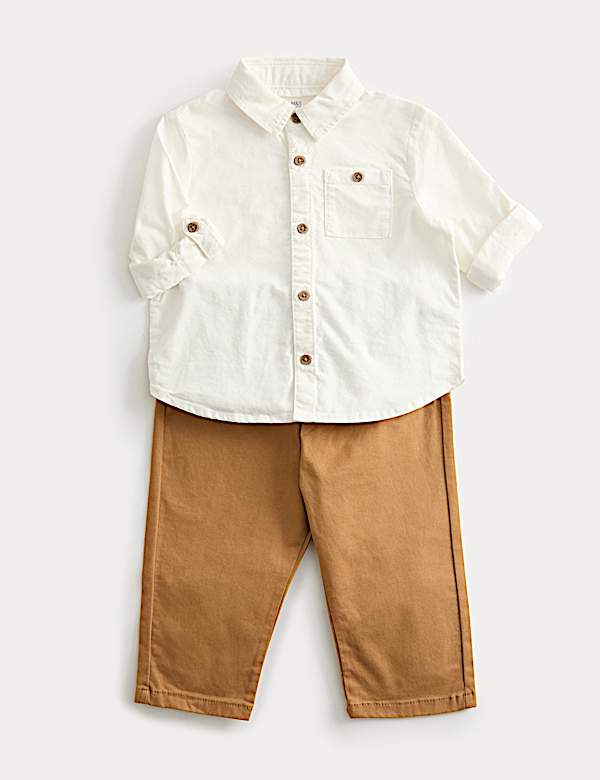 2pc Cotton Rich Shirt and Chino Outfit (0-3 Yrs) - RO