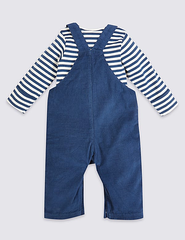 2pc Pure Cotton Dungarees Outfit (7lbs-36 Mths)