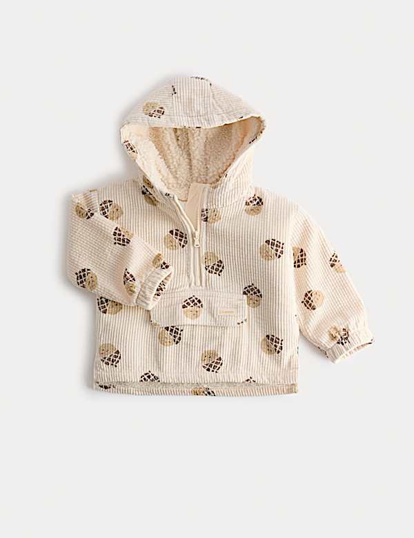 Sweat 100 % coton à capuche et motif gland avec doublure en polaire (jusqu’au 3 ans) - CA