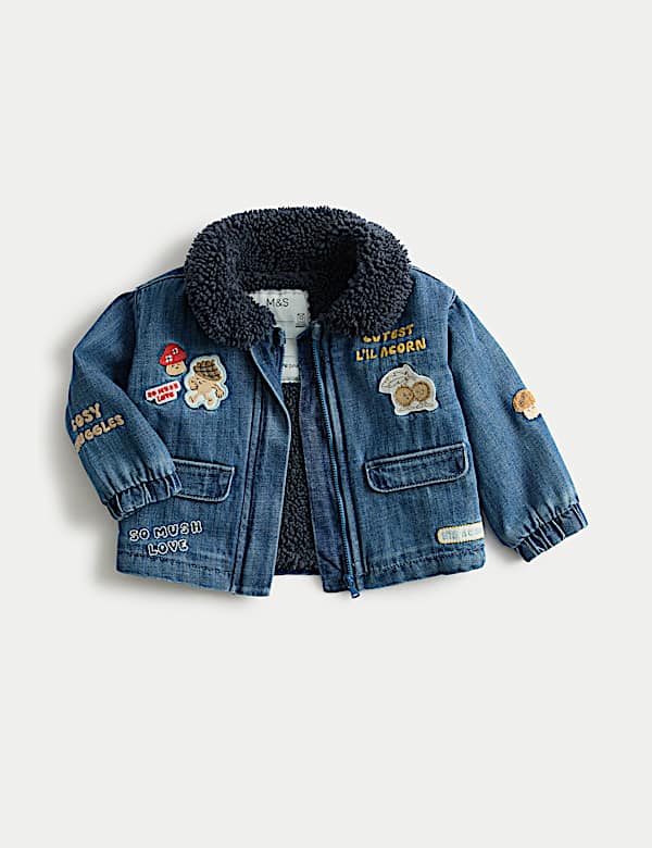 Denim Acorn Badge Borg Lined Jacket (0 Mths-3 Yrs) - HU