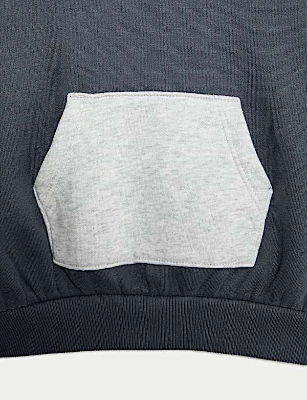 2pc Cotton Rich Colour Block Hooded Sweat Outfit (0-6 Yrs)