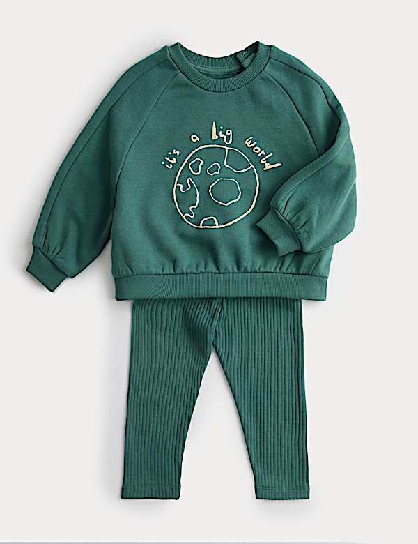 2pc Big World Sweatshirt & Leggings Outfit (0-3 Yrs) - SE