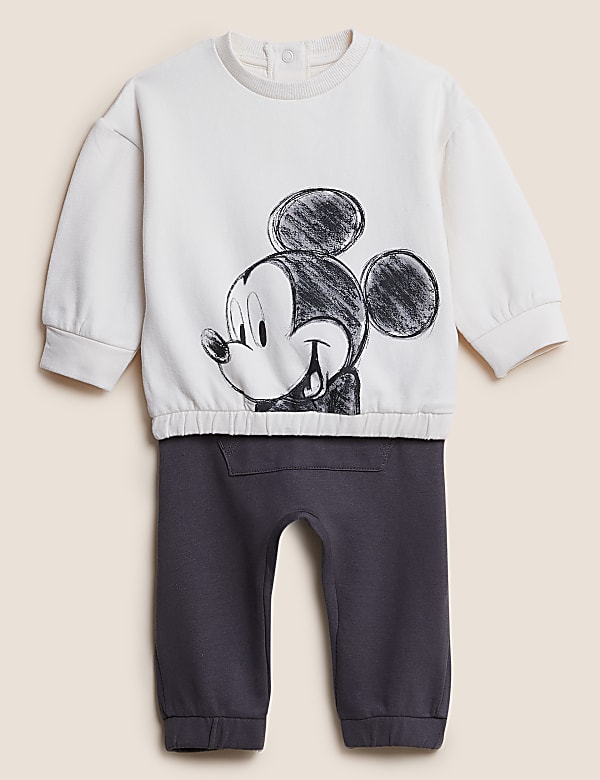 2pc Cotton Rich Mickey Mouse&trade; Outfit (0-3 Yrs)