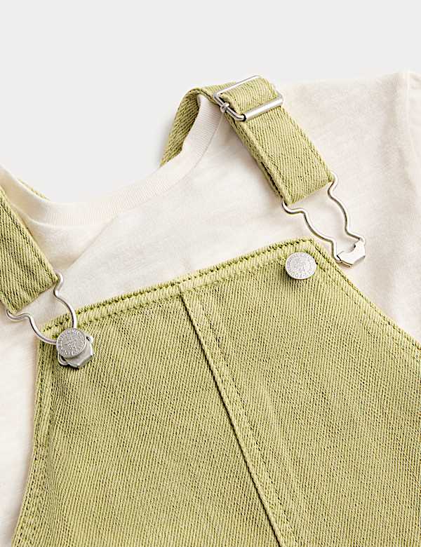 Cotton Rich Dungarees & Top Outfit (0-3 Yrs)