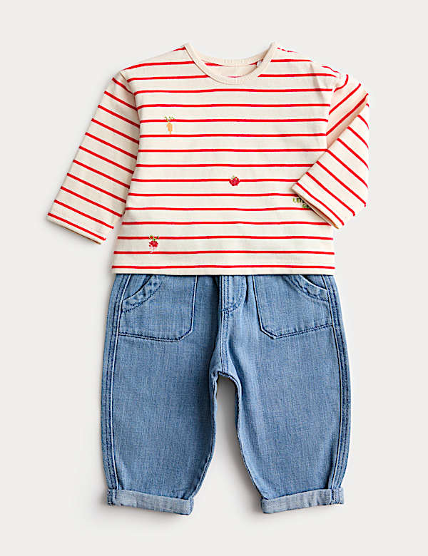 2 Piece Cotton Rich Striped Outfit (0-3 Yrs)