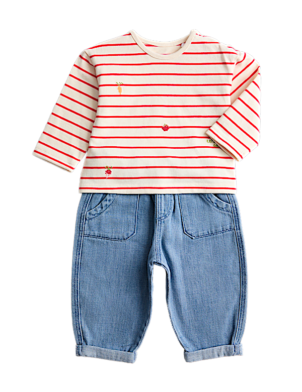 2 Piece Cotton Rich Striped Outfit (0-3 Yrs)