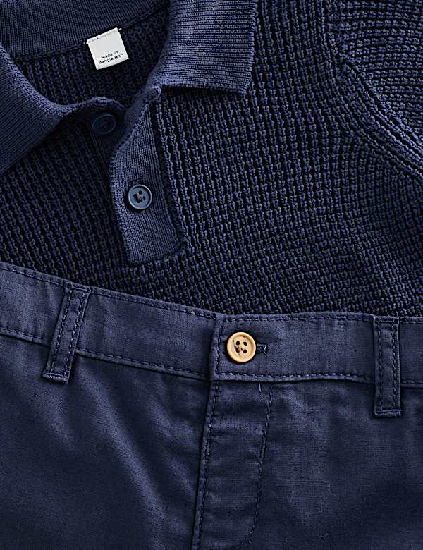 2 Piece Knitted Polo Shirt and Chino Shorts (0-5 Yrs)