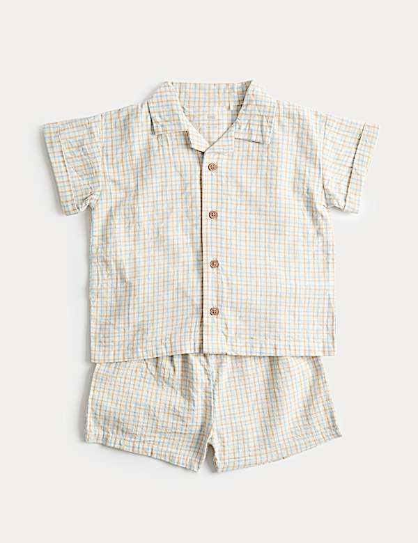 2 Piece Pure Cotton Checked Outfit (0-5 Yrs)