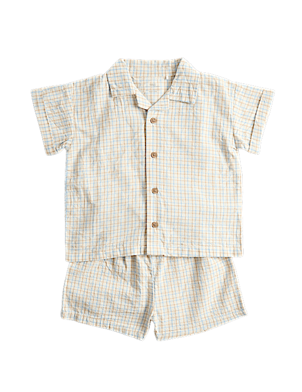 2 Piece Pure Cotton Checked Outfit (0-5 Yrs)