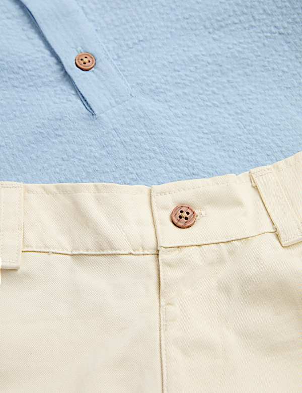 Seersucker Shirt and Chino Shorts Outfit (0 Months-5 Years)