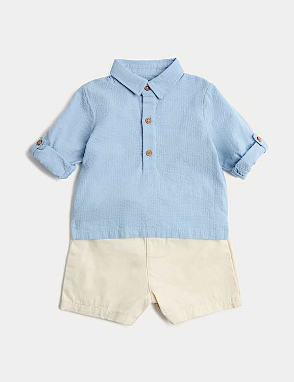 Seersucker Shirt and Chino Shorts Outfit (0 Months-5 Years)