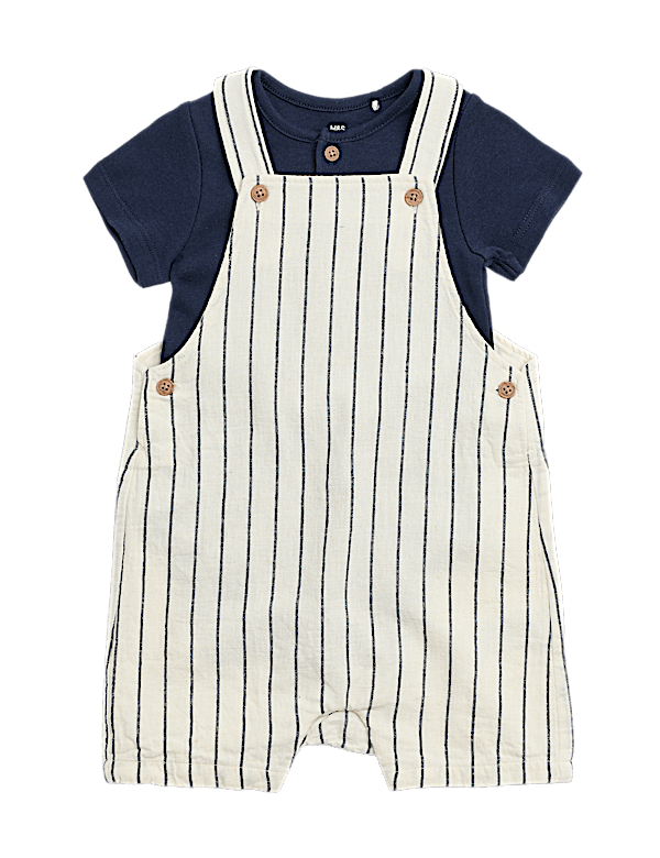 2 Piece Cotton Rich Romper Set (0-3 Yrs)