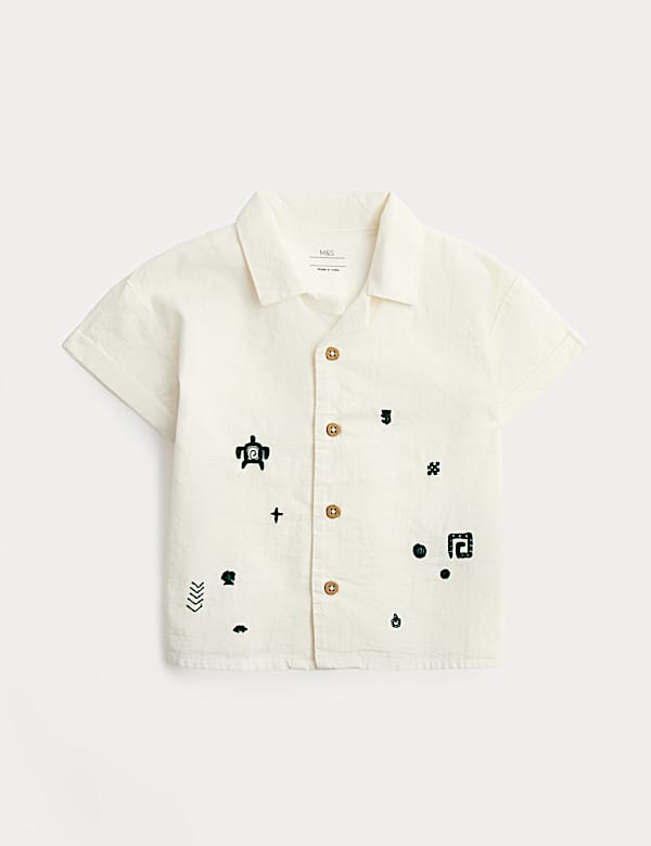 Pure Cotton Aztec Embroidered Shirt (0-5 Yrs)