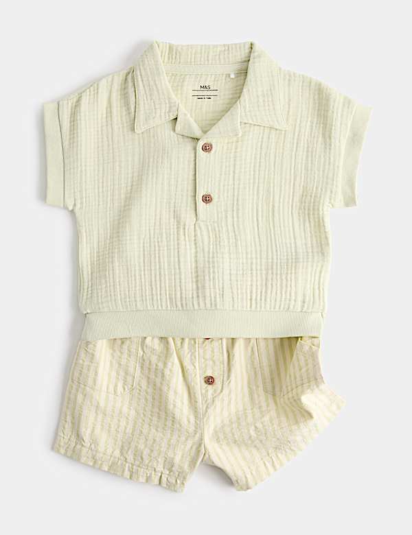 Pure Cotton Triple Cloth Top & Shorts (0-5 Yrs)