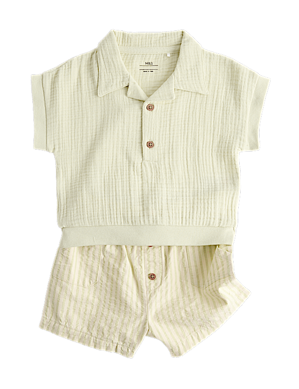 Pure Cotton Triple Cloth Top & Shorts (0-5 Yrs)