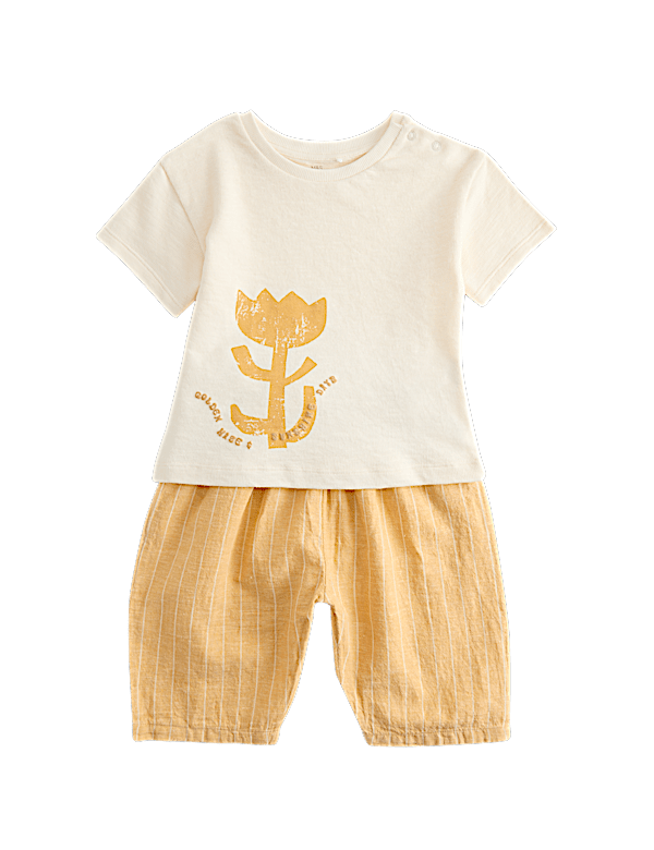 Graphic Tee & Striped Trousers (0-5 Yrs)