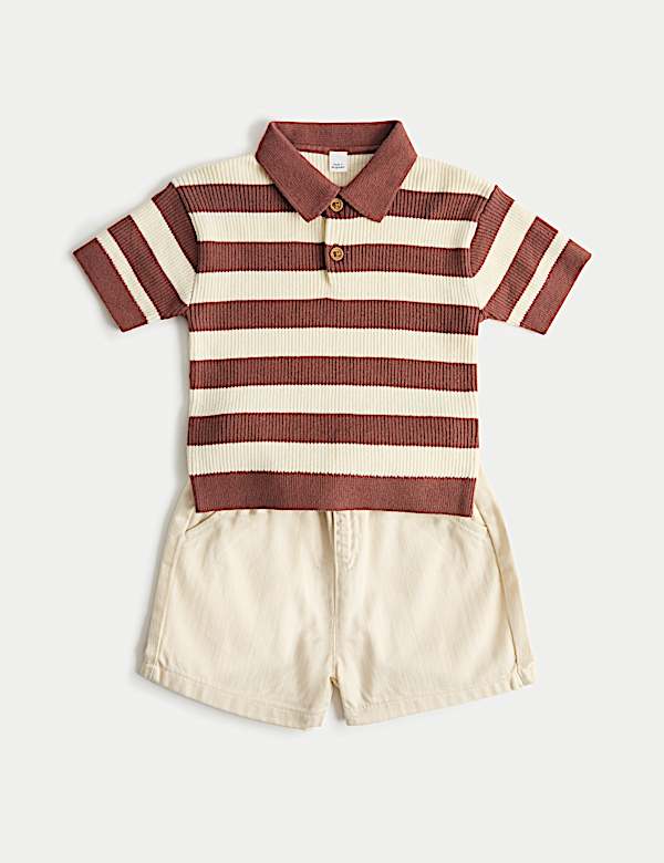 Striped Knit Top & Shorts Outfit (0-5 Years)