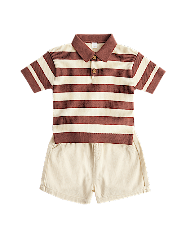 Striped Knit Top & Shorts Outfit (0-5 Years)