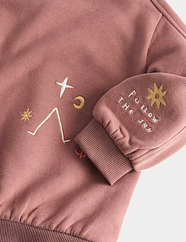 Sweat-shirt en coton avec texte &laquo; Follow The Sun &raquo; (jusqu&rsquo;au 5 ans) - FR