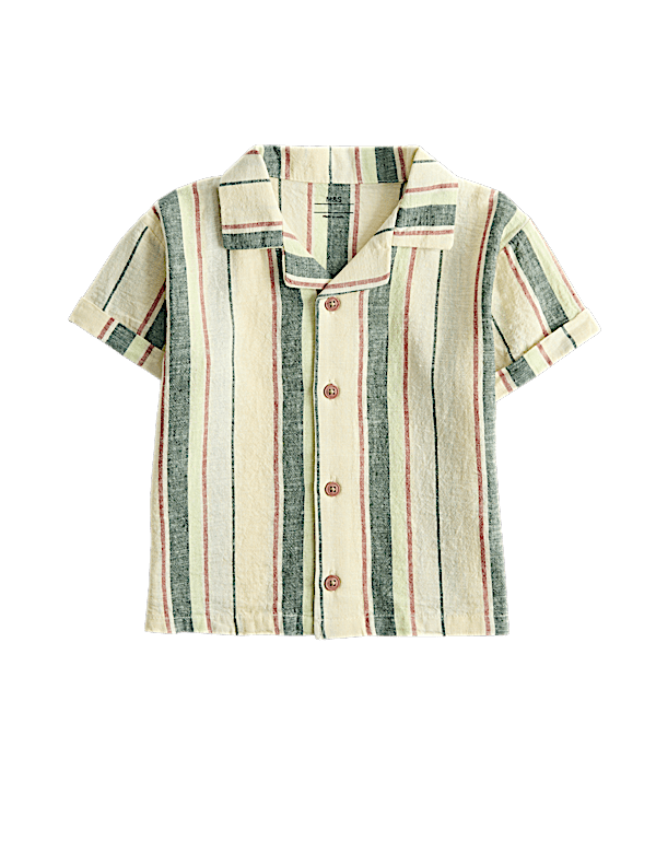 Cotton Linen Blend Striped Shirt (0-5 Yrs)