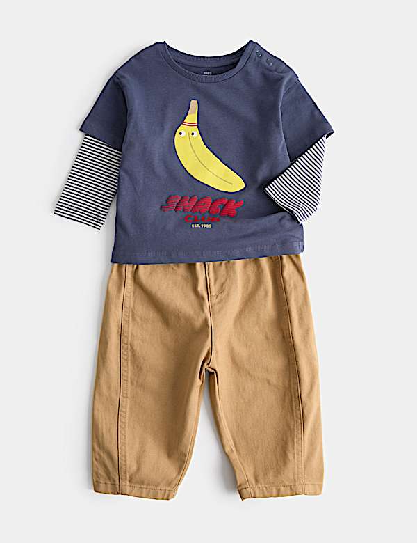 2 Piece Pure Cotton Top & Bottom Outfit (0-5 Yrs)