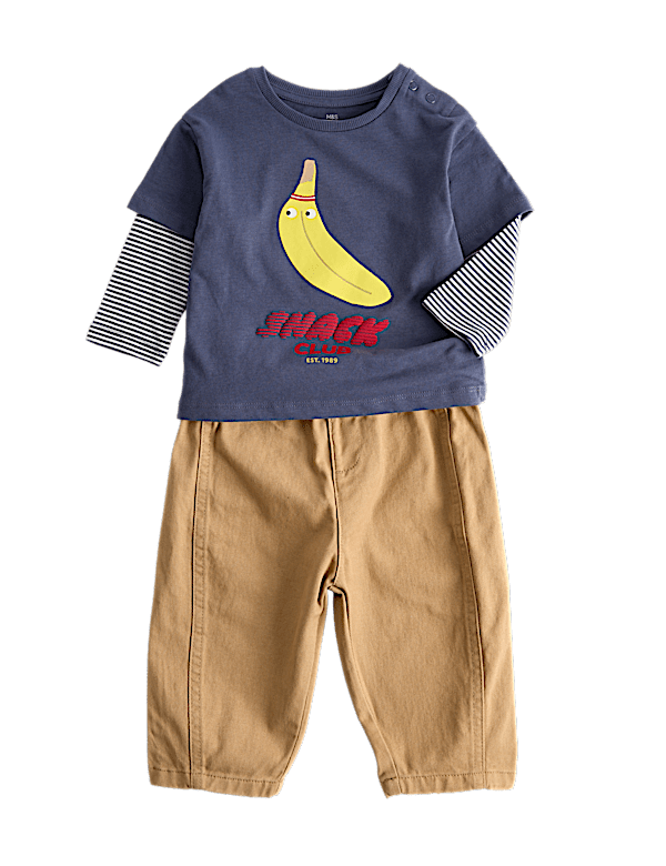 2 Piece Pure Cotton Top & Bottom Outfit (0-5 Yrs)