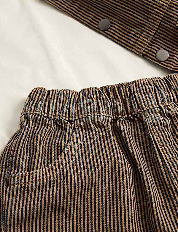 3 Piece Cotton Rich Striped Outfit (0-5 Yrs) - LT