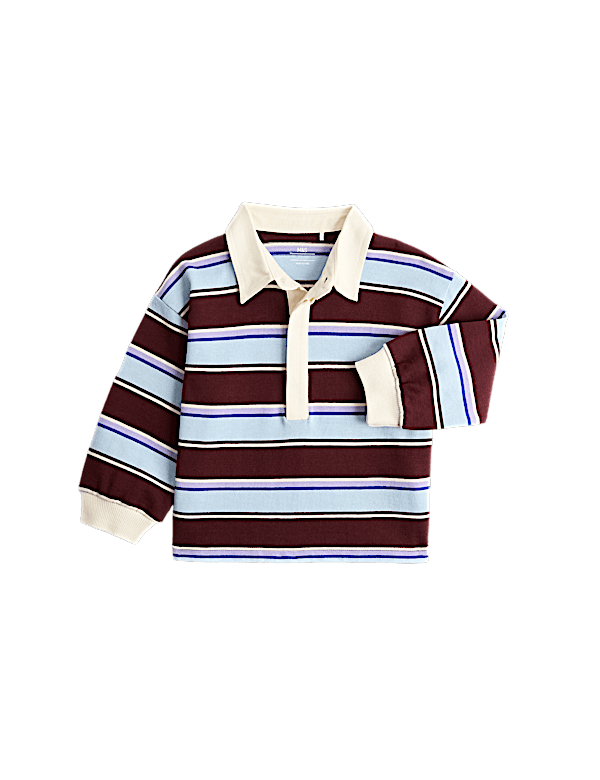 Pure Cotton Striped Rugby Shirt (0-5 Yrs)