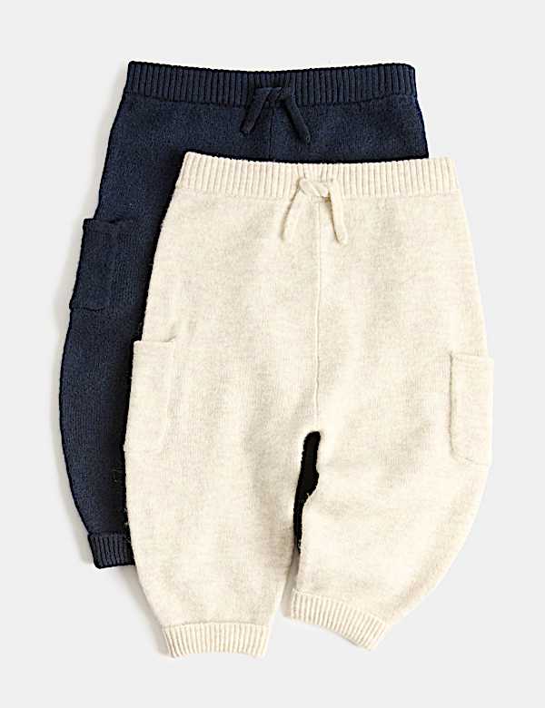 2 Pack Knitted Joggers (0-3 Yrs)