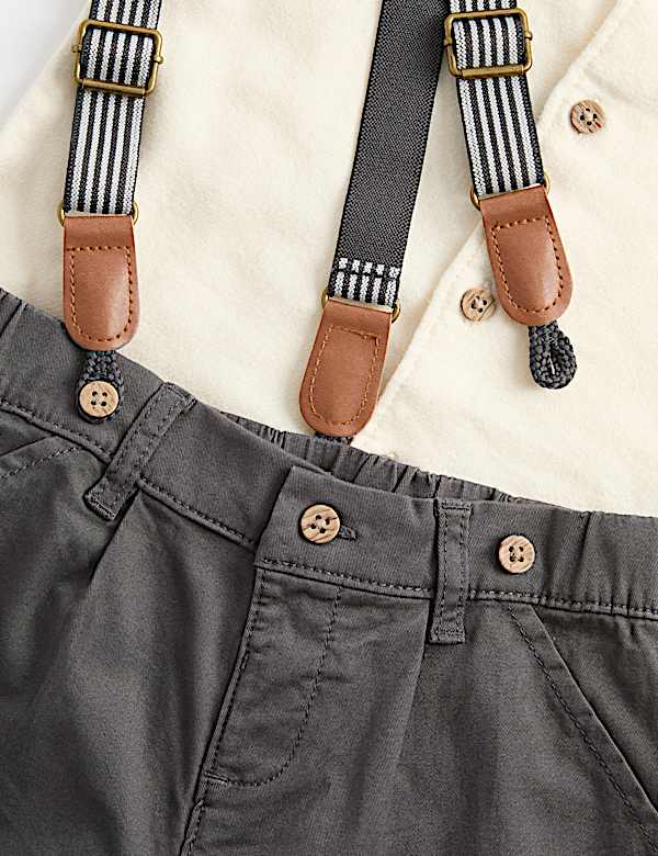 Cotton Shirt, Trouser and Braces Outfit (0-5 Yrs)