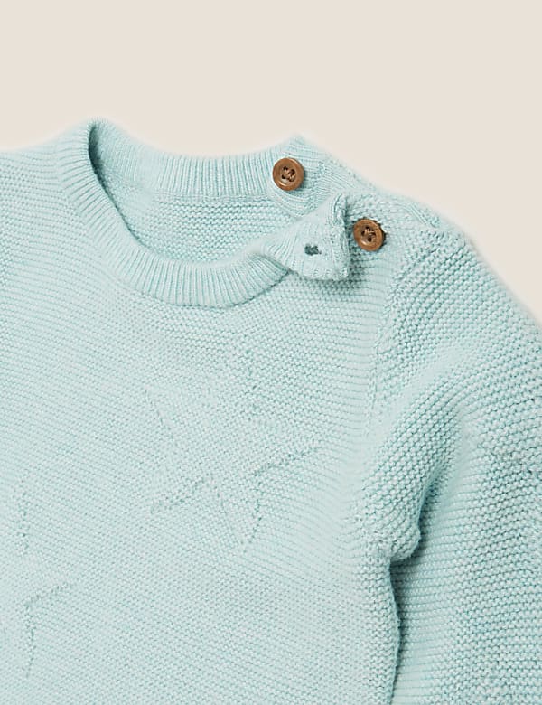 2 Piece Organic Cotton Knitted Star Outfit (7lbs-12 Mths)
