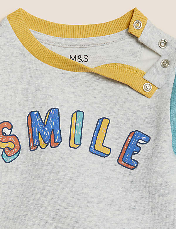 Cotton Rich Smile Slogan Sweatshirt