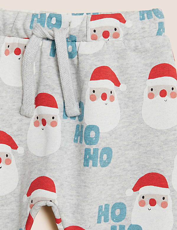 Cotton Rich Santa Print Joggers
