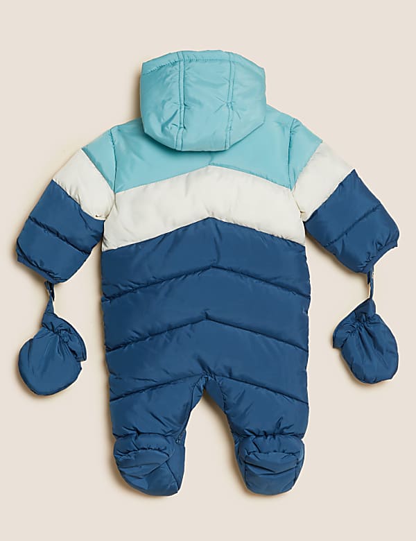 Hooded Colour Block Snowsuit (0-3 Yrs)