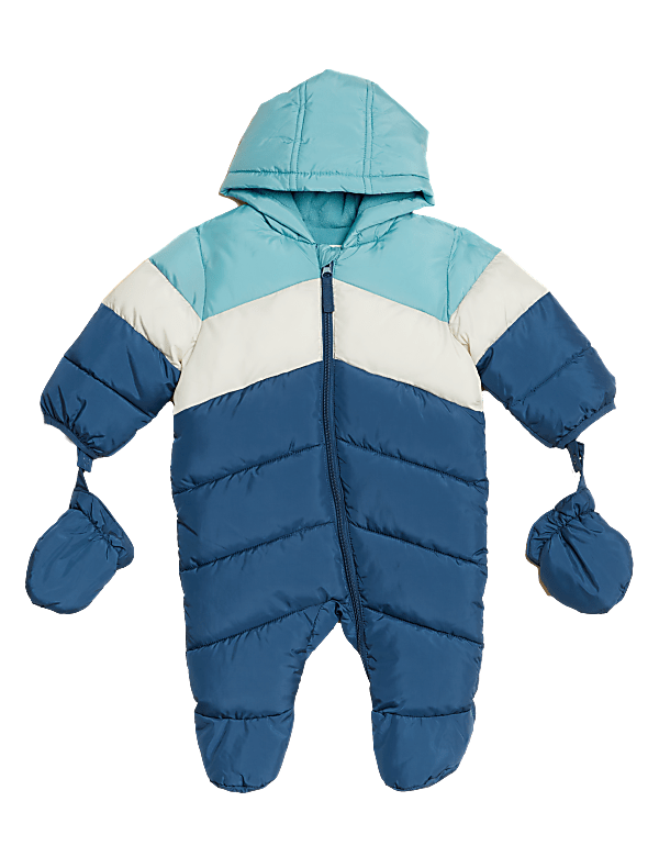 Hooded Colour Block Snowsuit (0-3 Yrs)