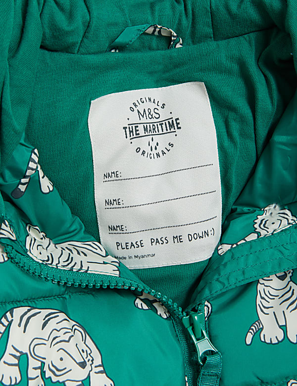Lightweight Printed Tiger Padded Jacket