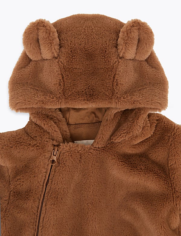 Faux Fur Bear Pramsuit (7lbs-12 Mths)