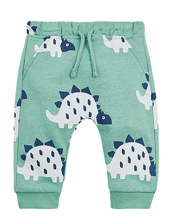 Cotton Dinosaur Print Joggers (0 -3 Yrs)