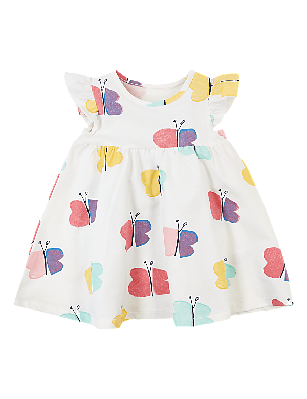 Cotton Rich Butterfly Print Dress