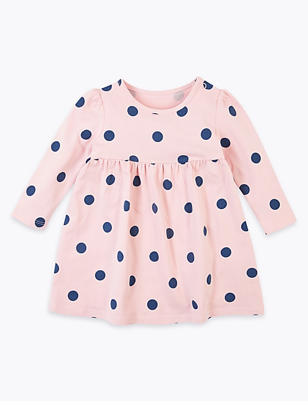 Cotton Rich Jersey Spot Design Dress